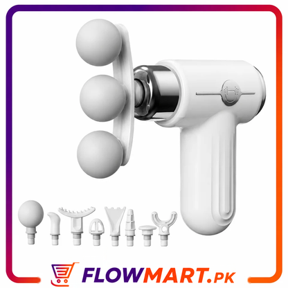 Mini Fascia Massage Gun – 8 Massage Heads | Deep Tissue Muscle Massager