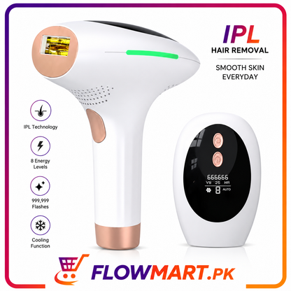 IPL Hair Removal Device – 999,999 Flashes, 8 Energy Levels & Cooling Function
